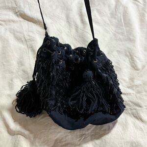 Free People Black Fringe Women's Evening Bag